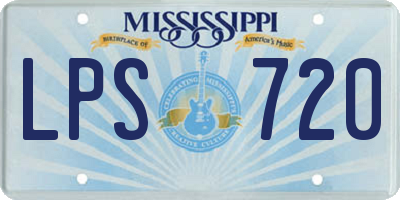 MS license plate LPS720