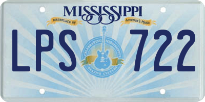 MS license plate LPS722