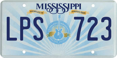 MS license plate LPS723