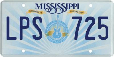 MS license plate LPS725