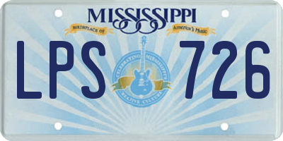 MS license plate LPS726
