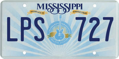 MS license plate LPS727