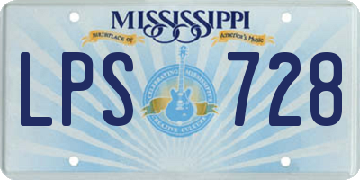 MS license plate LPS728