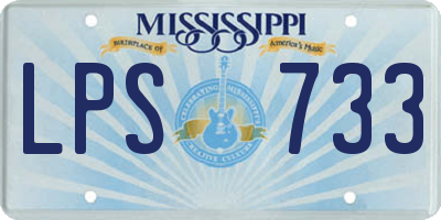 MS license plate LPS733