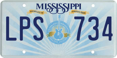 MS license plate LPS734