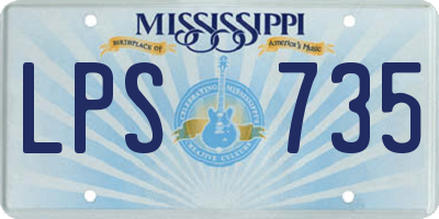 MS license plate LPS735