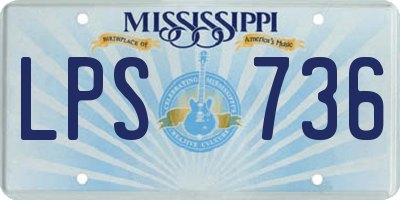 MS license plate LPS736