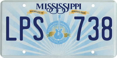 MS license plate LPS738