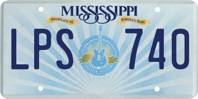 MS license plate LPS740