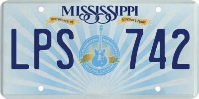 MS license plate LPS742