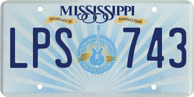 MS license plate LPS743