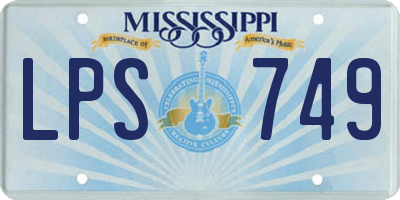 MS license plate LPS749