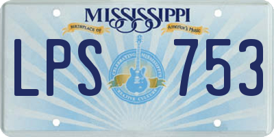 MS license plate LPS753