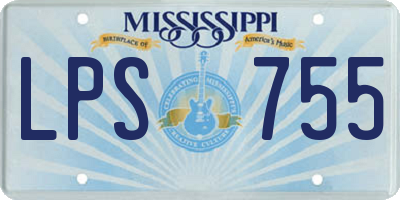 MS license plate LPS755