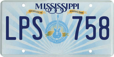 MS license plate LPS758
