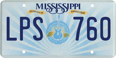 MS license plate LPS760