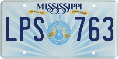 MS license plate LPS763
