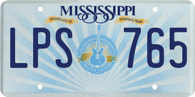 MS license plate LPS765