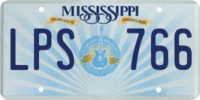 MS license plate LPS766