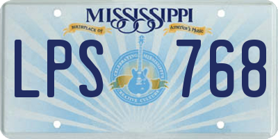 MS license plate LPS768