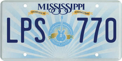 MS license plate LPS770