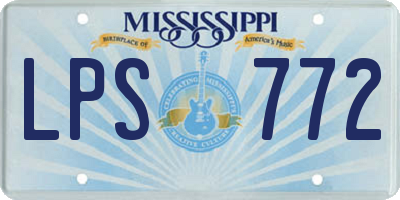 MS license plate LPS772