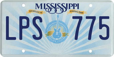 MS license plate LPS775