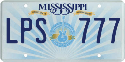 MS license plate LPS777