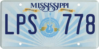 MS license plate LPS778