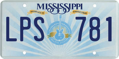 MS license plate LPS781