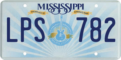 MS license plate LPS782