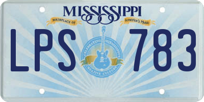 MS license plate LPS783