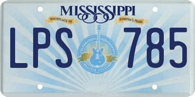 MS license plate LPS785