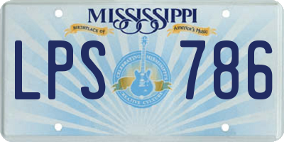 MS license plate LPS786