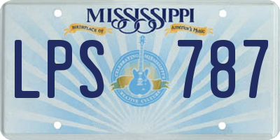 MS license plate LPS787