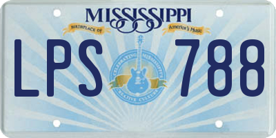 MS license plate LPS788