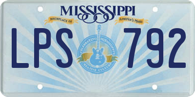 MS license plate LPS792