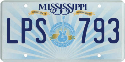 MS license plate LPS793