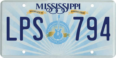 MS license plate LPS794