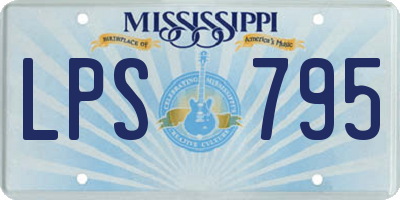 MS license plate LPS795