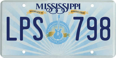MS license plate LPS798