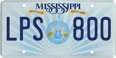 MS license plate LPS800