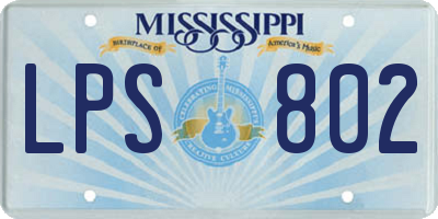 MS license plate LPS802