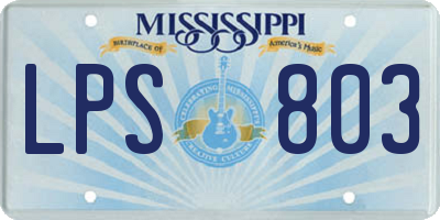 MS license plate LPS803
