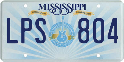 MS license plate LPS804