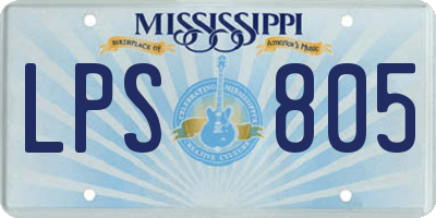 MS license plate LPS805