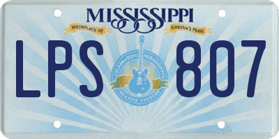MS license plate LPS807