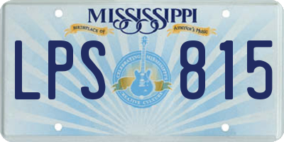 MS license plate LPS815
