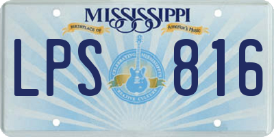 MS license plate LPS816