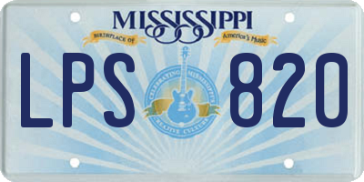 MS license plate LPS820